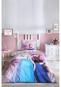 Resim Özdilek Frozen Discover Tek Kişilik Disney Lisanslı Lastikli Fitted Çarşaf Çocuk Nevresim Takımı 