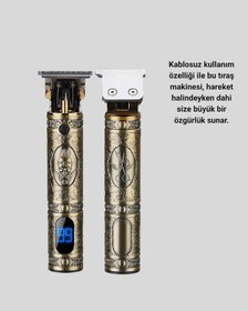 Resim Gld-spt- Şarjlı Kablosuz Tıraş Makinesi 1800 Mah Batarya, Uzun Pil Ömrü, Profesyonel Sessiz Motor 