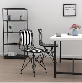 Resim Knsz kafes tel sandalyesi 1 li mazlum syhtuan sırtminderli ofis cafe bahçe mutfak 