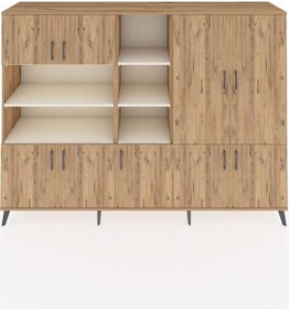 Resim Hyperion Dolap 14 Raflı 9 Kapaklı 220x44x163 Çam-çam/aytaşı Atlas Çam/aytası - Atlas Çam 