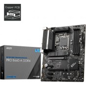 Resim MSI PRO B660-A DDR4 SOKET 1700 DDR4 4800(OC) PCI-E Gen 4 ,M.2 USB3.2 1x 2.5G LAN ATX 