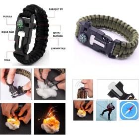 Resim Survival Bileklik - Sos Multi Fonksiyonlu Hayatta Kalma Bilekliği 