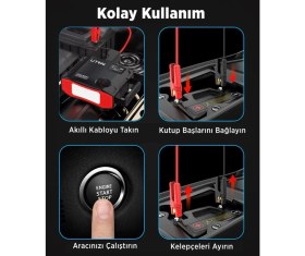 Resim Ütraı Utraı Jstar 5 24000MAH 2000A Jump Starter Taşınabilir Akü Takviye Cihazı + Lastik Şişirme Hava Kompresörü ( Çanta + LCD Ekran + Powerbank + LED Lamba) 