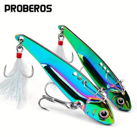 Resim PROBEROS 5 Adet Renkli Titreşimli Pullu Balıkçılık Yemleri - 5g-20g Uzun Atış Yapay Bass Yemekleri, Işıltılı Reflektif Tasarım, Keskin Kancalar & Dönerler, Halloween, Noel, Babalar Günü Hediyeleri için Saklama Kutusu Dahil, Mevsimlik Hediye Ürünü, Pullu Gömme 