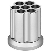 Resim Ganzhoushop Yaratıcı Fıçı Şeklinde Kalemlik 360 Dönen Sanat Malzemesi Düzenleyici 7 Delikli Kalemlik Kozmetik Fırça Tutucu, Dönen Kalemlik, Gümüş 