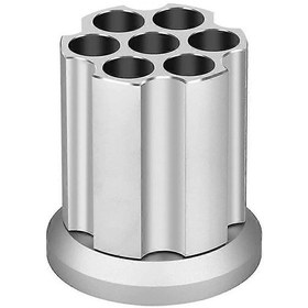 Resim Ganzhoushop Yaratıcı Fıçı Şeklinde Kalemlik 360 Dönen Sanat Malzemesi Düzenleyici 7 Delikli Kalemlik Kozmetik Fırça Tutucu, Dönen Kalemlik, Gümüş 