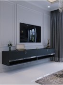 Resim Myniture Home & Living Duvara Monte Tv Sehpası Antrasit Gümüş S6301-4 