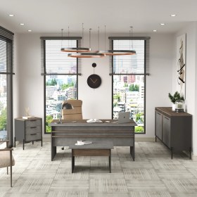 Resim Yurudesign Vista Abce Ofis Masa Takımı Modern Tasarım Ahşap ve Beton 1800x895x750 mm 