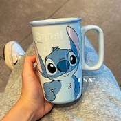 Resim 2 adet/1 adet Stitch Yüksek Değere Sahip Kupa Kahve Bardağı Yüksek Değere Sahip Seramik Süt Bardağı Kız Arkadaş İçin Hediye Sevimli Yaratıcı Doğum Günü Hediyesi Ev Oturma Odası Mutfak Kupa Çok Amaçlı Çift 