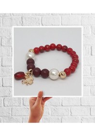 Resim Glamglamour Doğal Taşlı İncili Yonca Sallantılı Bileklik Çok Renkli 