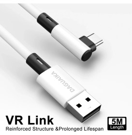 Resim CoverZone Oculus Quest ile Uyumlu Vr Link Kablosu Yüksek Hızlı Usb-C Pc Bağlantı Kablosu, L Şekilli Konforlu Tasarım, Düşük Gecikmeli Vr Oyun Deneyimi 5 Metre Ex-1 (Usb To Type C) 