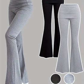 Resim 2 adet Kızlar için Yazlık Rahat Paça Pantolon - Elastik Bel, Katlanmış Detay, Düz Renk Siyah ve Gri, Hafif ve Nefes Alabilir, Yoga, Koşu, Açık Hava Aktiviteleri, Yoga Kıyafeti, Minimalist Tasarım, Rahat Uygunluk 