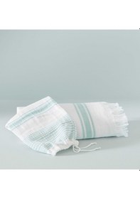 Resim Taç Butik Pamuk Göcek Keseli Peştamal Yeşil 000000001500222400 Yeşil 