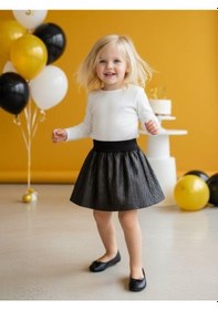 Resim Zekids Kız Bebek Dokulu Deri Etek-11156 Siyah 