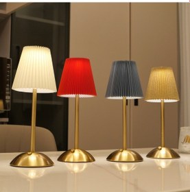 Resim Morponi Luna Plise Gold Abajur Şarj Edilebilir Kırmızı Kırmızı 