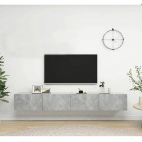 Resim Joy Tv Ünitesi Tv Sehpası Alt Modülü Gri Beton Dokulu 240 Cm Mdf 