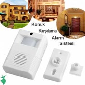 Resim Kablosuz Hareket Sensörlü Konuk Karşılama Kapı Alarm Sistemi Seti 