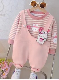 Resim Kız Çocuk Pamuklu Tulum ve Sweet Takımı 1-5 Yaş - 90 Cm 2 Yaş 