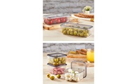 Resim Mediterian 6 Bölmeli Akrilik Kahvaltılık Seti, Antrasit, Şık ve Kullanışlı Tasarım 