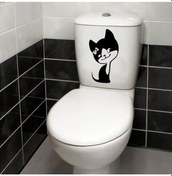 Resim Wc Klozet için Kedi Sticker Yapıştırma Model5 