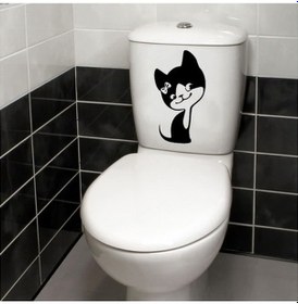 Resim Wc Klozet için Kedi Sticker Yapıştırma Model5 