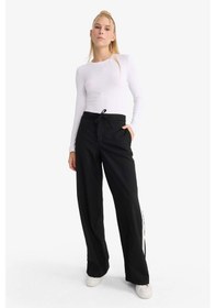 Resim DeFacto Coool Wide Leg Kumaş Pantolon Geniş Paça Normal Bel E1369AX24WNBK27 