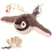 Resim 1 adet MIAOQUANJI Etkileşimli Elektrikli Peluş Oyuncak Kedi ve Köpekler için - USB Şarj Edilebilir, Sıkı Kuş Artifel Tüylerle, Polyester Elyaf, Tüm Irklar, İç/Dış Mekan Oyunu, Kedi Oyuncak, Eğlenceli Tasarım, Dayanıklı Yapı 