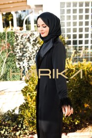 Resim Tüy süslemeli günlük Ferace - 4XL 