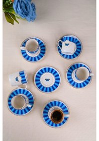 Resim Tabak Evi Porselen Butterfly Collection Altın Yaldızlı Kahve Fincanı 85cc Mavi 6 Lı Çok Renkli 