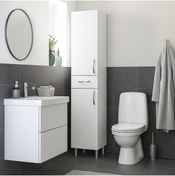 Resim Dekorister Selin 2 Kapak 1 Çekmeceli Banyo Boy Dolabı Beyaz 