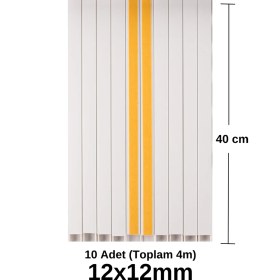 Resim Odta 4 Metre (12X12MM) Kedinden Yapışkanlı Kablo Kanalı | 4m (10 Adet x 40CM) Kablo Gizleyici 
