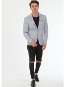 Resim Sposo 5127 Dar Kalıp Yarım Astarlı Koyu Gri Erkek Blazer Ceket Koyu Gri 