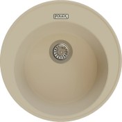 Resim POLEX Cristalüx Granit Evye P-06 Bej Tezgah Altı Ve Tezgah Üstü Oval Mutfak Evyesi 51,5x51,5cm 