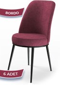 Resim Canisa Concept Dexa Serisi 6 Adet Bordo Sandalye Siyah Ayaklı 