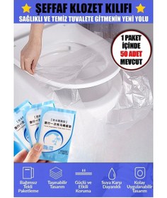 Resim tafce Klozet Kapak Örtüsü Pratik Kullanımlı Hijyenik Klozet Kapağı Poşeti 50 Adet 