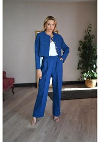 Resim Lemajh Mavi Tuvit Takım Ceket-pant-mavi Mavi 