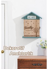 Resim Porsima 2073 Duvara Montajlı Dekoratif Anahtarlık Dolabı - Duvar Askılı Anahtar Saklama Kabini 17x27,5cm 