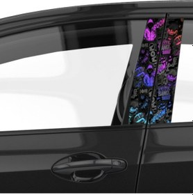 Resim Araba Etiketleri, Tuning Kaplama, Direk Folyosu - Boom, Wow Renkli 