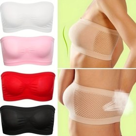 Resim Yazlık Çizgili Nefes Alabilen Evrensel Straplez Sütyen - Dikişsiz Sarma, Anti-Şeffaflık, Spor Desteği, Beyaz, Pembe, Kırmızı, Siyah, Spor Desteği Sütyen|Göğüs Desteği Sütyen|Göğüs Desteği Askı 