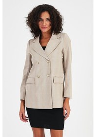 Resim Alexandergardı Ekoseli Astarsız Cepli Kruvaze Blazer Ceket B24-00202 001 