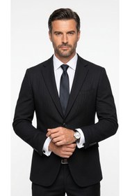 Resim Plus Scorpion Erkek Slim Fit Çift Düğme Çift Yırtmaçlı Blazer Ceket - Premium Dokulu Kumaş 