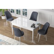 Resim Canisa Concept Zen Serisi Mdf Açılabilir Mutfak Masası Takımı-Yemek Masası Takımı Beyaz Masa 4 Sandalye 