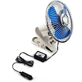 Resim Carub 12 Volt Oto Vantilatör 10" Çakmak Fişli Mandallı Büyük Boy 30CM 