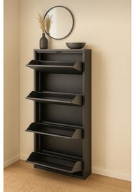 Resim Metal Ayakkabılık 4 Kapaklı Antrasit Antrasit 