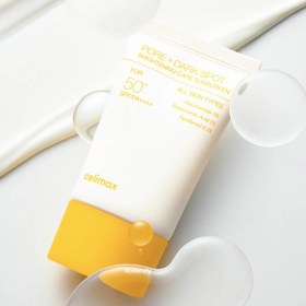 Resim Celimax - Pore Dark Spot Brightening Care Sunscreen (Leke ve Gözenek Önleyici %5 Niacinamide ve %1 Tranexamic Acid İçerikli Esans Güneş Kremi) 50ml 