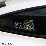 Resim Arabada Çocuklar Bebekler Var Hologram Oto Sticker Çıkartma 