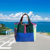 Resim Canlı Renk Blok Tote Çanta - Hafif Polyester, Ayarlanabilir Askı, Toka Kapanışı, Makine Yıkanabilir, Günlük ve Moda Kullanımı İçin İdeal, Günlük Moda Çantası|Renkli Tote Çanta|Dayanıklı Tutma Sapı, Plaj Tote Çantası 