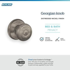 Resim F40 Geo 621 Georgian Privacy Düğmesi, Distressed Nikel 
