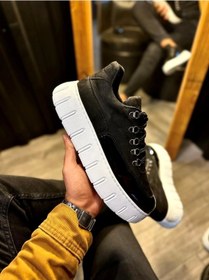 Resim Shoecide Yüksek Taban Günlük Ayakkabı 600 Siyah Beyaz Taban Siyah (Beyaz Taban) Siyah - Beyaz 