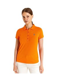 Resim U.S. Polo Assn. Kadın Basic Polo Yaka Tişört Turuncu 